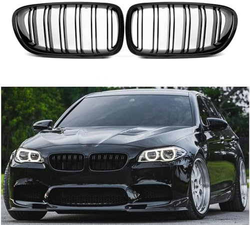 Gloss Black Kühlergrill für 5 Series F10 F11 F18 M5 2010-2017 Nieren Doppel Bar Front Grille (F10 2010-2017)