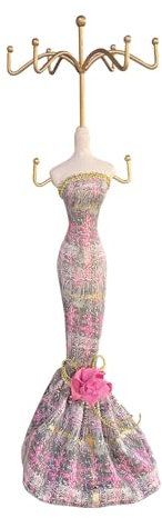 Harilla Robe Robe Mannequin Présentoir À Bijoux Porte-Bijoux Accessoires de Bijoux Mode Cintre À Bijoux Léger pour Les Femmes, 12cmx38cm
