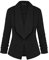 MINTLIMIT Women Casual Solid Blazer 3/4 Ruched Sleeve Open Front Work Office Blazers Jacket(Black XL)