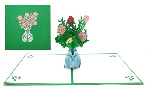 scicent Geburtstagskarte 60. Frau Geburtstags Grußkarte mit Blumen Popup Karte für Mama oder Oma 3D Grußkarte Gute Besserung Glückwunschkarte Geldgeschenke - 20709