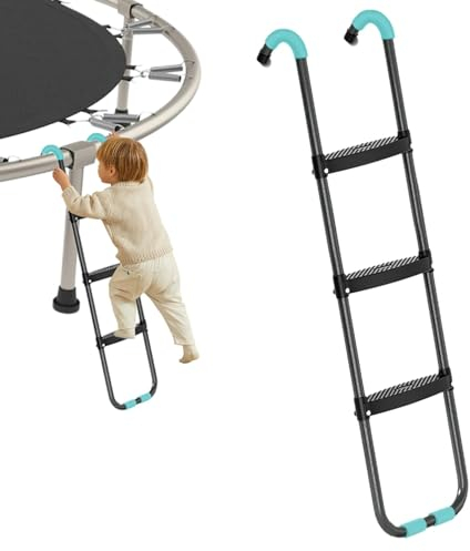 Leiter für Trampolin,Trampolinstufen - 2 Stufen/3 Stufen breite Trampolinstufen mit horizontalen Breiten Stufen,Einfach zu installierende Trampolinleiter für Kinder