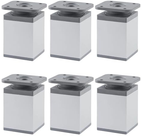 dentedeleao 6 Stück Möbelfüße Verstellbar Höhenverstellbare Füße, Verstellbare Möbelfüße füße für Sofas Schränke TV-Ständer Arbeitsplatten Schreibtische