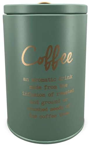 matches21 HOME & HOBBY Kaffeedose Stahl mit Deckel als Vorratsdose Ø 11 x 15 cm - Luftdichter Behälter, grüne Aufbewahrungsdose