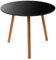 Holz Beistelltisch oval schwarz - 45 x 35 cm - Deko Couchtisch mit 3 Beinen - Sofatisch Kaffeetisch Blumenhocker Pflanzenständer rund