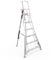 Henchman Fully Adjustable Aluminium Tripod Ladder - 3 Adjustable Legs, 150kg Load Capacity, 5-year warranty, Free Rubber Feet for Indoor Use (8ft / 2.4m)