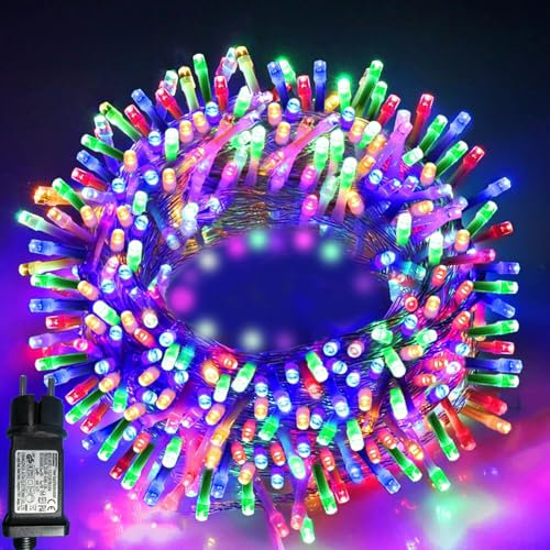 EASTERNSTAR Cadena de Luces, 55M 500 LED Árbol de Navidad Luces de Hadas Exterior 8 Modos Impermeable Guirnarldas Luces Decorativas Interior para Navidad Fiestas Jardín, Multicolor