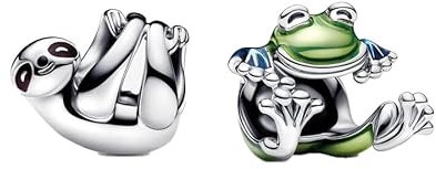 Feitery Rainforest Friends Charms Wildtiere Kompatibilität für Pandora Armband Herz Anhänger Meerestiere