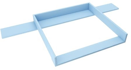 regalik Wickelaufsatz mit Platte für Hemnes von IKEA, Wickeltischaufsatz für 50x160 cm Kommoden, Abnehmbar Wickelkommode aufsatz, Gerade Frontplatten, Blau
