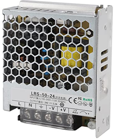 GRCFUMO Fuente de alimentación conmutada de salida de 24 V, fuente de alimentación convertida de conmutación regulada, fuente de alimentación con interruptor transformador para (LRS-50W-24V 2.2A)