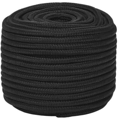 Xichuzi Corda Completamente Nera 20 mm 25 m in Polipropilene,Corde,Fili e Catene,Cavi e funi,Corda Intrecciata,Cima per Ancoraggio e Ormeggio-152511