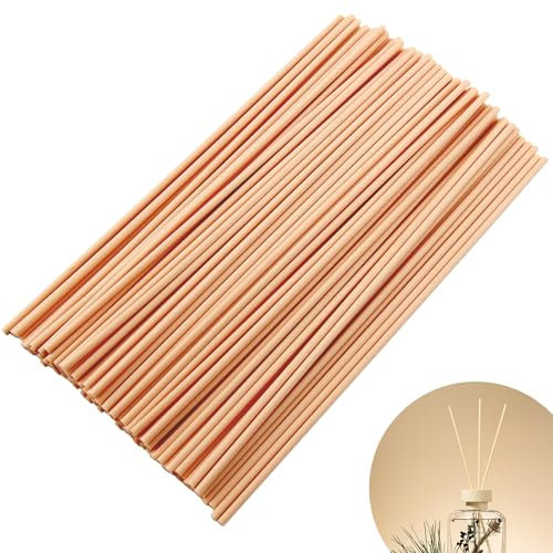 Satz von 100 Reed-Diffusor-Sticks - Holz-Rattan-Reed-Sticks -Holzrattan-Stäbchen für Duftdiffusor-Glasflaschen, für Spa, Meditation und Raumduft (20cm)