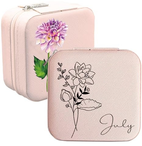 toyofmine Personalisierte Schmuckschatulle, Reise Schmuckkästchen,Personalisierte Schmuckkästchen mit Namen, Geschenk für Freundin, Mama, Freundin, Geburtstag, Hochzeitstag