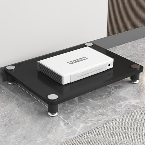 ZYXQQJ Audio Component Rack 1/2/3/4-Layer HiFi Audio Cabinet AV Media Storage Shelves Open Stereo Cabinet For HiFi Audio Equipment(Black,1 Tier/60x40x5cm)