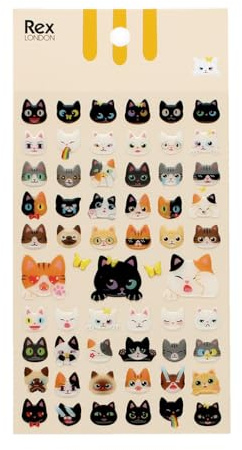 Rex London 3D Stickers, Quirky Cats Puffy Stickers, Kids Party for Cake | puffy stickers for toddlers, stickers for toddlers, soft foam decals, raised texture embellishments, child art decals