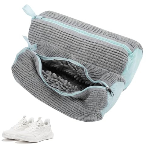 2 Stück Schuhwaschbeutel Waschmaschine, chuhe Waschbeutel Rundum-Reinigung, Wäschenetz für Sneaker Schuhbeutel für Waschmaschine Multi Schutz Schuhwaschbeutel, für Turnschuhe,Tennisschuhe(Grau)