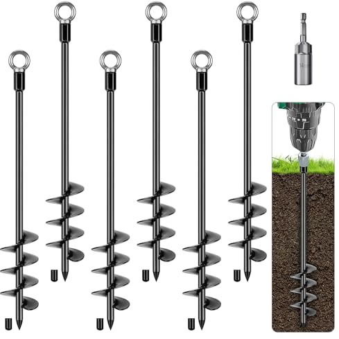 BeneLabel Ground Anchor 61cm Swing Earth Stake 6 Trampoline Tent Peg/Black