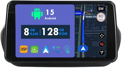 RoverOne 8G+128G CarPlay Stereo für Peugeot Bipper für FIAT Fiorino Qubo für Citroen Nemo 2008-2017 mit Android Auto Radio GPS Navi Bluetooth RDS WiFi Touchscreen Head Unit Multimedia Player