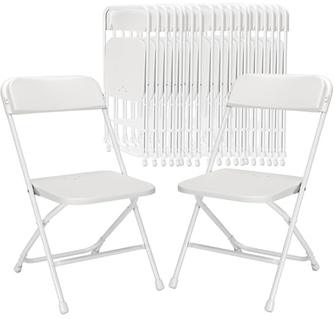 VANHAUT 20 Pack Folding Chairs,Heavy Duty Plastic Stackable Chairs for Indoor Outdoor Use,350lb Capacity Portable Event Chairs with Steel Frame, Wedding,Party,Office,Dining (No Assembly Required)