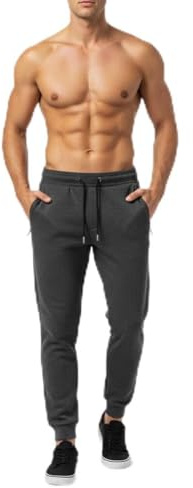 RUBAB Men’s Fleece Jogger Bottoms – Soft Warm Tracksuit Pants with Elastic Waist & Cuffed Hem – Comfortable Fleece Joggers for Men Casual Gym Loungewear Trousers