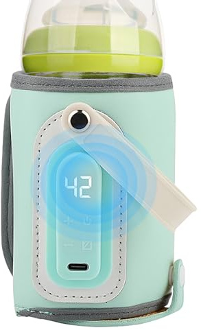 Portable Milk Warmer Portable Heating Adjustable Temp | Travel Bottle Warmer for Breastmilk for Kids Girls Boys Nighttime Home Vacation Car Outings Stroller Office