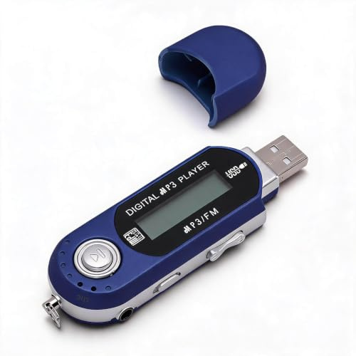 Sxhlseller Lettore MP3 USB, Lettore Musicale Digitale con Display LCD, Supporta i Formati MP3 e WMA, Musicale USB con Scheda TF Fino a 32 GB, Spegnimento Automatico, Batterie AA, (BLUE)