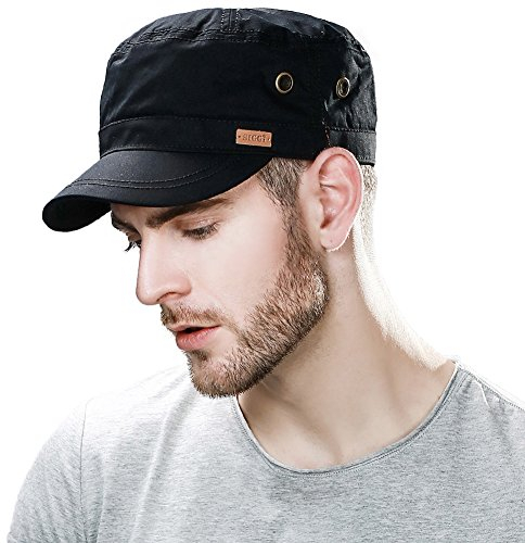 SIGGI Herren Military Army Cap Sonnen Wandern Sport Baseballcap,68033_Schwarz,58-60cm (Etikett M)