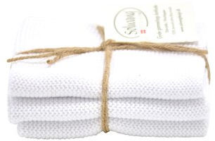 Solwang Putzlappen Weiß Kombi gestrickt Baumwolle Wischtücher Edelstahl