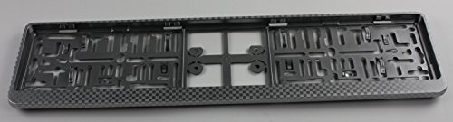 ZentimeX Z788715 Kennzeichenhalter Kennzeichenhalterung 3D Silver Silber Carbon Optik Struktur für DE-Standard Kennzeichen 1 Stück