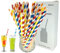 BINHAI Paper Straws 100 Pack with Recycled Packaging Biodegradable Bulk Drinking Straws Decorations for Everyday, Party, Wedding, Celebration, DIY, Multi-Color
