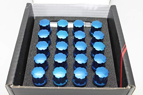 Japón Racing Rueda Tornillos M14 x 1,25 Azul Juego de llave para pernos de rueda, 20 x Llanta Candado