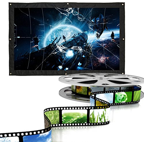 Projektion Leinwand 200 Zoll HD Screen Outdoor Indoor Projector Screen Schnelles Falten Tragbare Filmleinwand 16: 9 Vorhang Full-Set-Tasche für Heimkino Klassenzimmer Konferenz Präsentation Camping