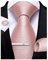 DiBanGu Cravate unie en soie tissée à rayures pour homme - Ensemble de cravate, mouchoir, boutons de manchette, pince à cravate formelle, affaires, mariage, 02 Blush Pink, M