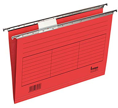bene Hängemappe, 230 g/m², A4, rot (5 Stück), Sie erhalten 1 Packung á 5 Stück