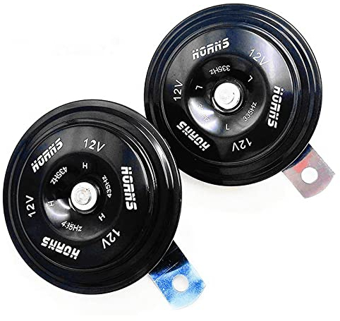 YIYIDA Car Horn Autohupe 12V Auto Elektrische Horn 135DB Super lauter Hochton und tiefton Metall Twin Horn kit mit Halterung wasserdicht universal Horn 2 stücke für Moto Auto LKW Boot ect