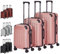 AREBOS Lot de 3 valises de Voyage I Coque Rigide en ABS I Set de valises à roulettes I Poignée télescopique I avec Fermeture éclair Roues à 360° I M-L-XL | Rose Or