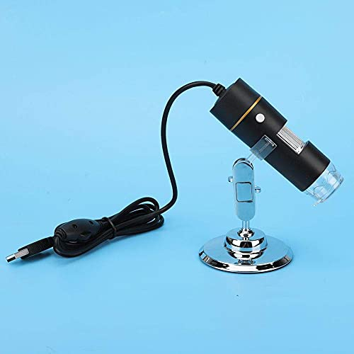 USB Digitalmikroskop 300.000 Pixel, HD 1000X Lupe mit 8 LED Leuchten und Mikroskopstativ(30W)