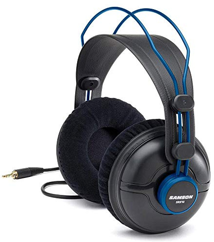 SAMSON SR970 Professional Studio Reference Headphones Closed Back Design with 50mm Premium Drivers (Blue)