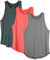 icyzone Damen Sport Fitness Tank Top Racerback 3er Pack, Yoga Running Shirt Gym Oberteile (M, Schwarz/Koralle/Dunkelgrau)