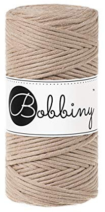 Bobbiny Makramee-Schnur, 3 mm, einlagig, Sandfarben, 100 m