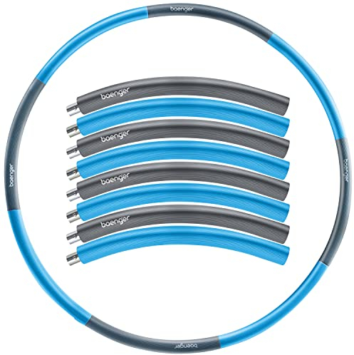 baenger Hula Hoop Reifen Erwachsene Edelstahlkern [EXTRA STABIL] 8 Segmente Hullahub Reifen zum Abnehmen für Anfänger & Fortgeschrittene [1,2 KG] inkl. eBook