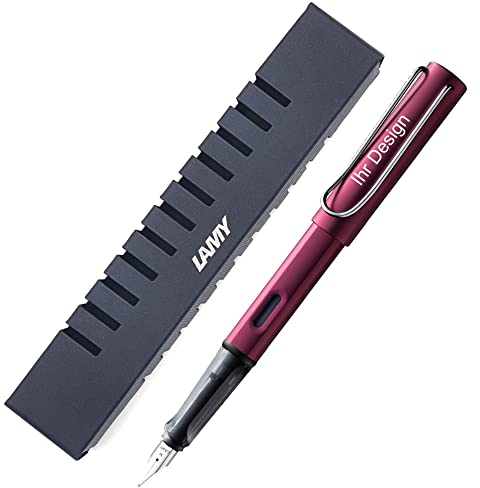 Lamy AL-star black purple Füllhalter 029, Federstärke B, mit Gravur (Lasergravur), V60