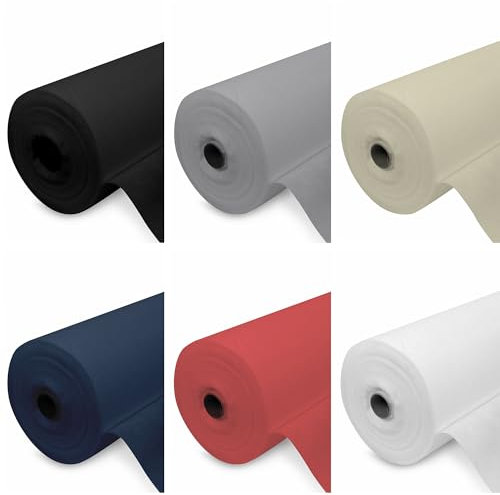 TNT Vliesstoff pro laufendem Meter 70 gr/m2, TNT Schwarz und andere Farben, TNT Stoff für Maßgeschneiderte Tischdecken. Unkrautschutzfolie, TNT für Masken oder Foto-Set (Weiss)