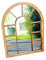 Copper Urban Gothic Arched Window Door Metal Large Home Garden Wall Mirror 45cm