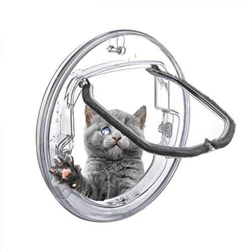 Cat Flap PC Transparent Pet Cat Door For Glass Door Window, 4-way Locking Cat And Dog Door-with Silent Brush, Easy To Install (Size : 30x30x4cm)