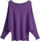 GXIN Maglia da Donna Fuori Spalla Manica a Pipistrello Pullover Sciolto Maglione Casual Top Maglione Oversize in Maglia Calda (Viola)