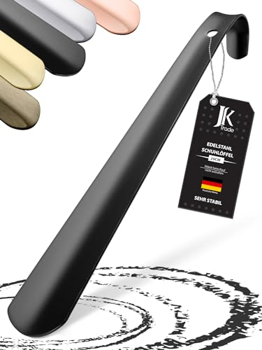 JK Trade® 29 cm estable Calzador de acero inoxidable | Calzador de acero inoxidable para sentarse | Rápido y respetuoso con la espalda | Longitud y ancho optimizados | Business