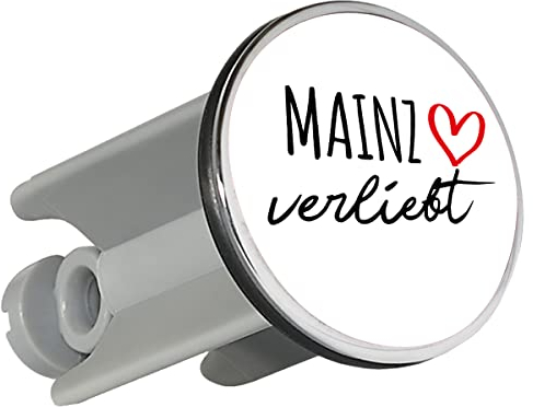 Huuraa Waschbeckenstöpsel Mainz verliebt Geschenk 4cm für Waschbecken Abflussstopfen Mainz Geschenkidee