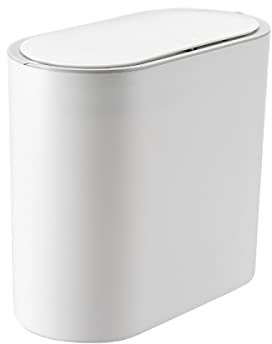 Grace & Simple Double Bin with Pressed Lid,No Divider,Silent Close & Open,Slim Bedroom Bin, Practical Kichen/Office/Bathroom Bin with Lid 12L -26.5 x 15 x 30.5 cm (Sorting-White-12L)
