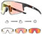 KAPVOE Photochromatische Selbsttönend Fahrradbrille TR90 Rahmen für Herren Damen Klar Sportsonnenbrille Sport Radfahren MTB Radbrille Sportbrille Fahren Baseball Laufen Rot Schwarz 08