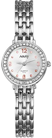 JewelryWe Uhren Damen Analog Quarz 30m wasserdichte Armbanduhr Strass Metallarmband Beiläufige Uhr Spangenuhr mit Uhrenwerkzeug Silber